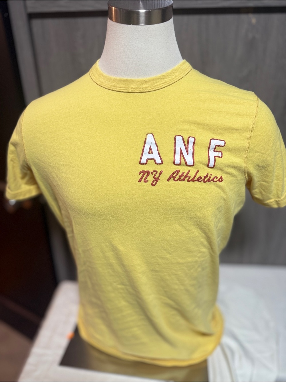 Abercrombie NY Athletics Yellow Graphic Tee
